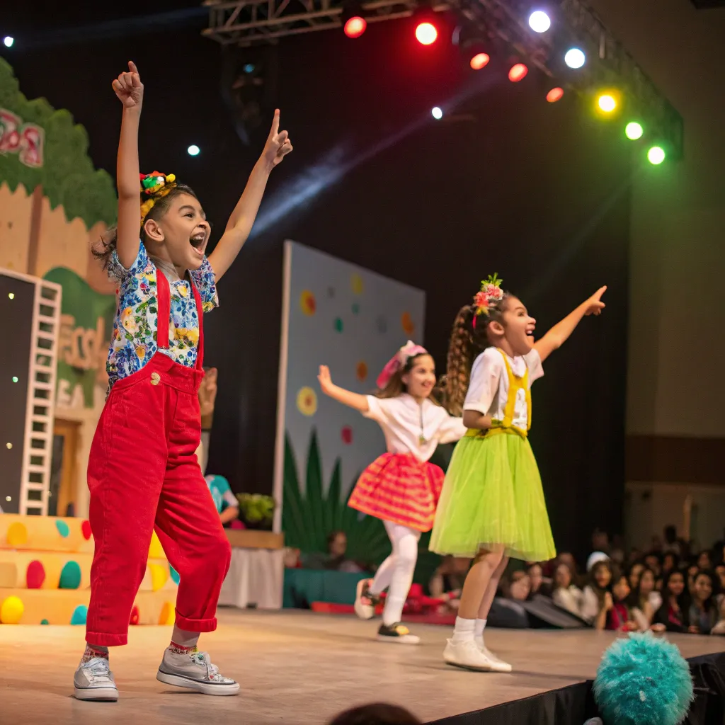Children performing on stage