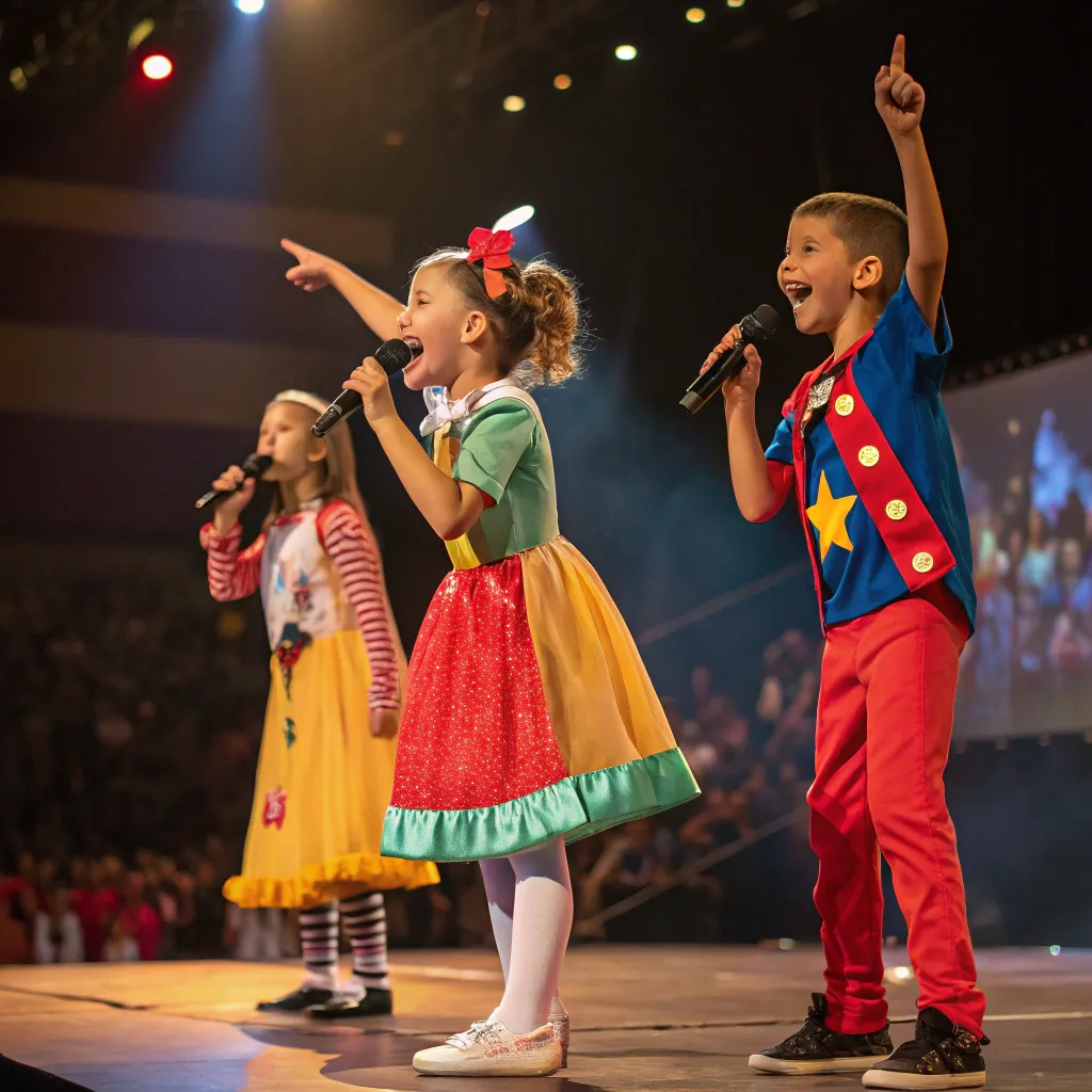 Children on stage performing